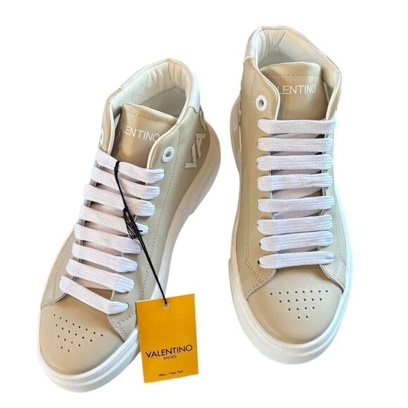 Valentino by Mario Valentino Alisha Logo Mid Top Sneakers NWT Size 6 1/2 - Picture 1 of 10